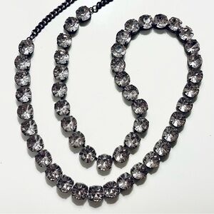 Diamond-cut Rhinestone/Crystal Chain Necklace